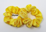 Yellow Satin Hair Scrunchie, Hair Tie, Gentle Hair Elastic, Hair Accessory, Handmade Favor/Gifts, One Hair Scrunchie